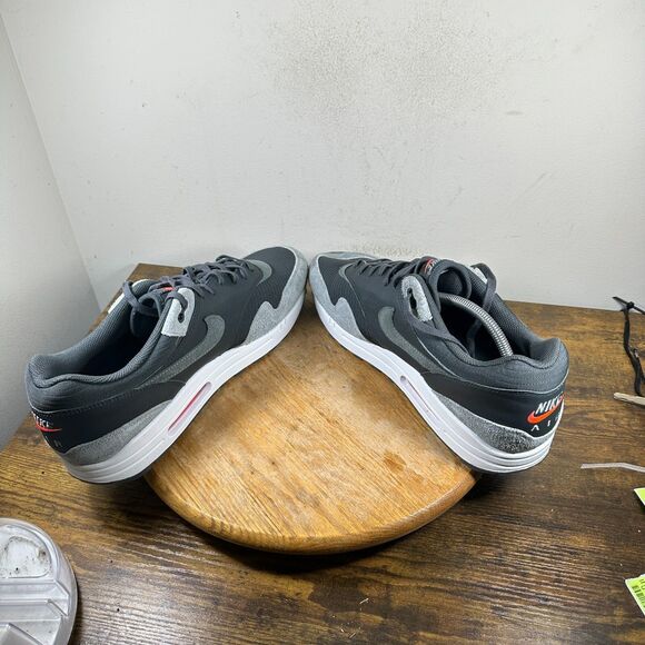 Nike Air Max 1 Premium Smoke Grey Flash Crimson Shoe Men's Size 14 HJ9292-070 - Picture 5 of 8